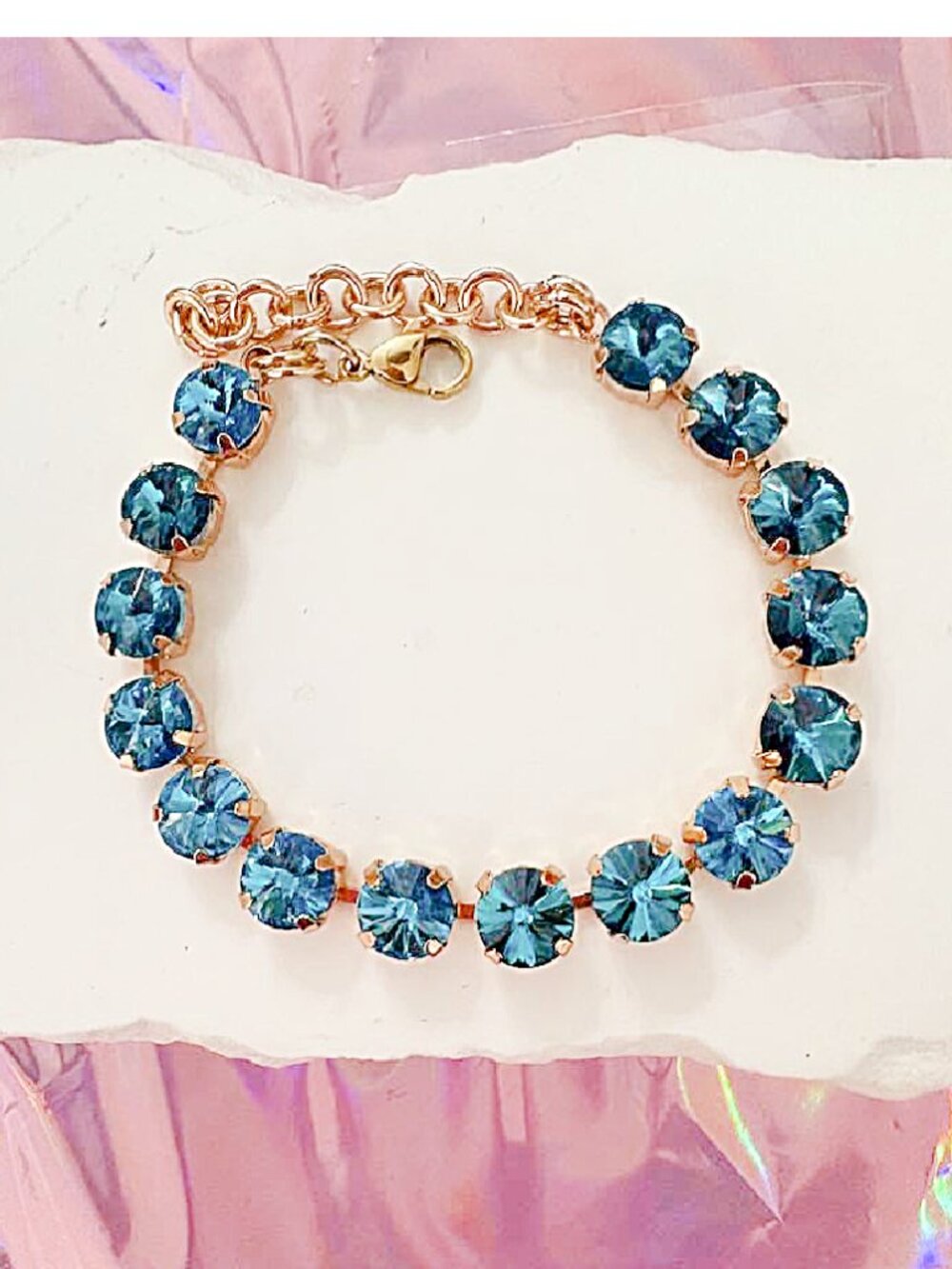 Caribbean Shine Collection Blue Hues Cup Tennis Bracelet - Picture 3 of 3